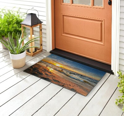 Schoonloopmat Zonsondergang op het strand