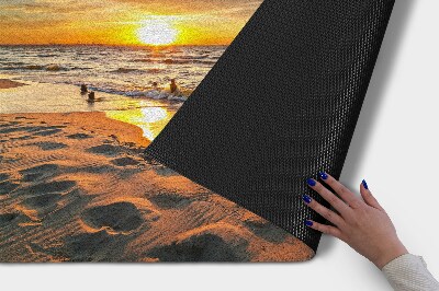 Schoonloopmat Zonsondergang op het strand