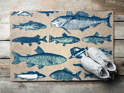 Deurmat voor buiten Visserspatroon