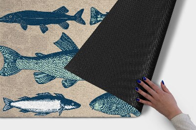 Deurmat voor buiten Visserspatroon