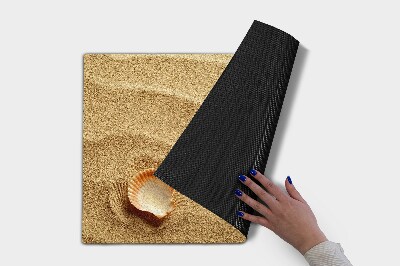 Schoonloopmat Een schelp op het strand