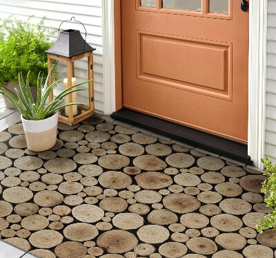 Schoonloopmat Een stapel hout