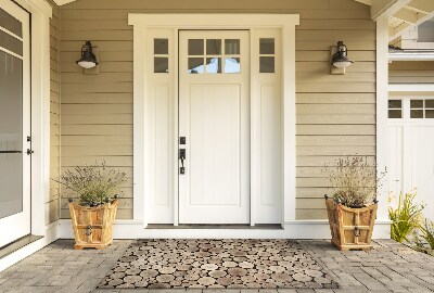Schoonloopmat Een stapel hout