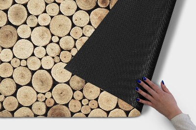 Schoonloopmat Een stapel hout
