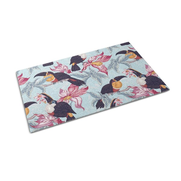 Deurmat voor buiten Toekans tussen de bloemen