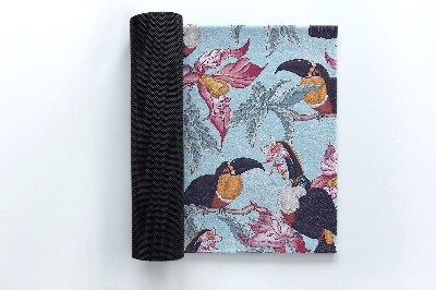 Deurmat voor buiten Toekans tussen de bloemen