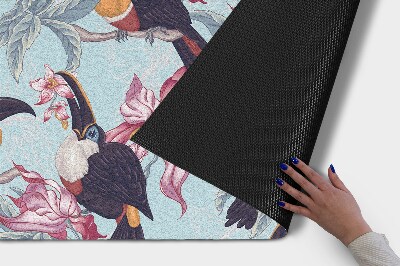 Deurmat voor buiten Toekans tussen de bloemen