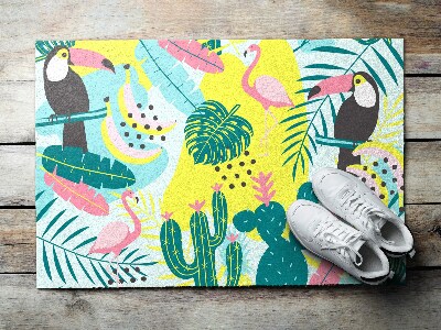 Buiten deurmat Abstracte vogels en planten