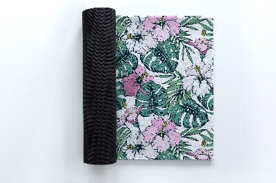 Deurmat voor buiten Monstera en bloemen