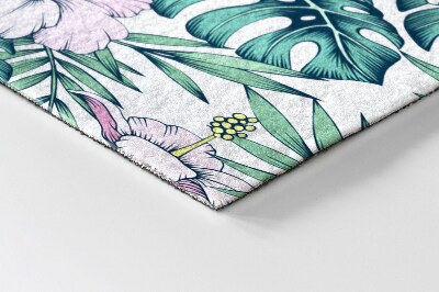 Deurmat voor buiten Monstera en bloemen