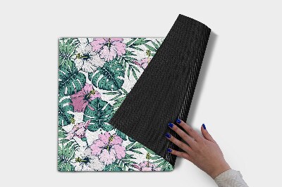 Deurmat voor buiten Monstera en bloemen