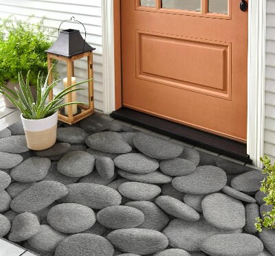 Schoonloopmat Strand met stenen