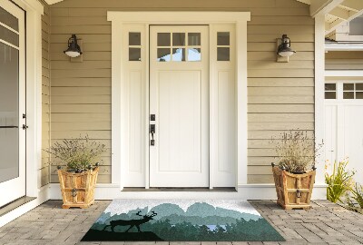 Buiten deurmat Boslandschap met herten