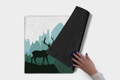 Buiten deurmat Boslandschap met herten