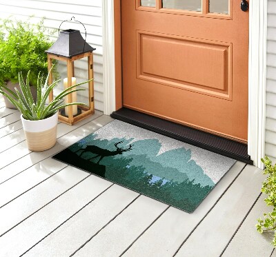 Buiten deurmat Boslandschap met herten