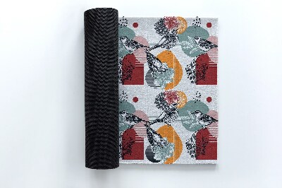 Deurmat voor buiten Vogels en bloemenpatroon