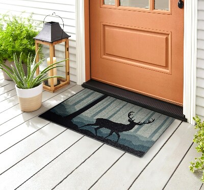 Schoonloopmat Een hert in het bos