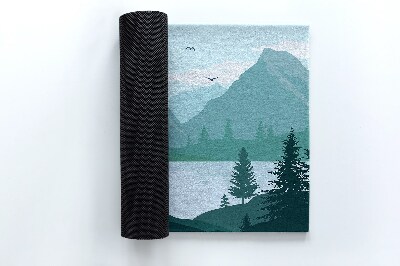 Schoonloopmat Hert met bergen op de achtergrond