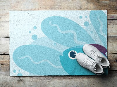 Schoonloopmat Blauwe vis