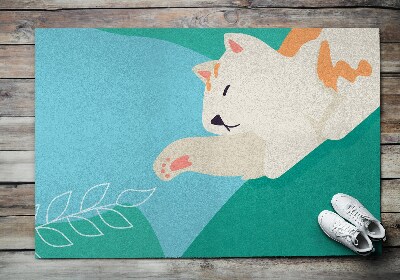 Schoonloopmat Speelse kitten