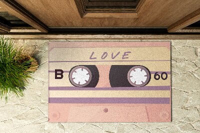 Deurmat voor buiten Retro Cassette Liefde