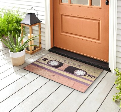 Deurmat voor buiten Retro Cassette Liefde