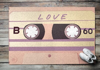 Deurmat voor buiten Retro Cassette Liefde