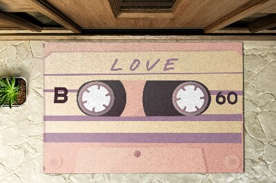 Deurmat voor buiten Retro Cassette Liefde