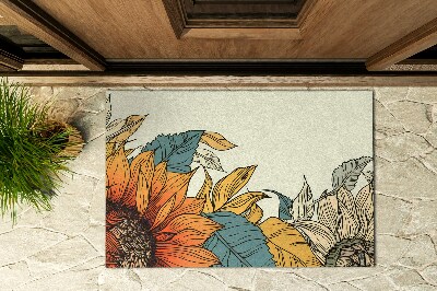 Schoonloopmat Zonnebloemflora