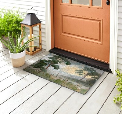 Schoonloopmat Landschap met een beek