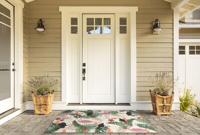 Deurmat voor buiten Flamingo-vogels