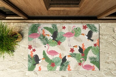 Deurmat voor buiten Flamingo-vogels