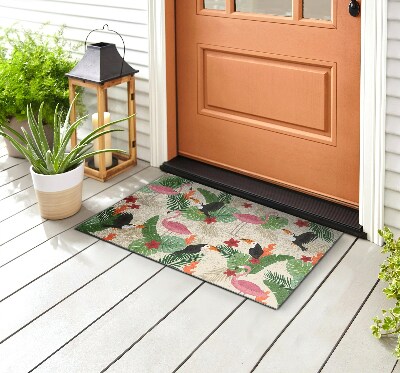 Deurmat voor buiten Flamingo-vogels