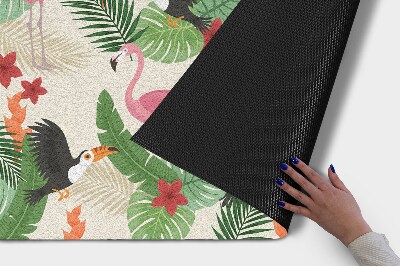 Deurmat voor buiten Flamingo-vogels