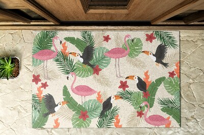Deurmat voor buiten Flamingo-vogels