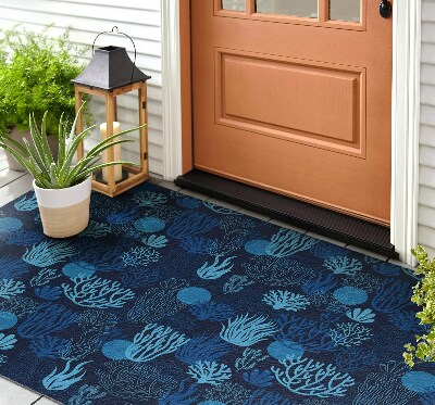Deurmat voor buiten Koraalblauw