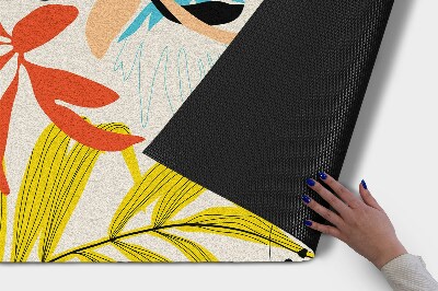 Buiten deurmat Bladeren en bloemen