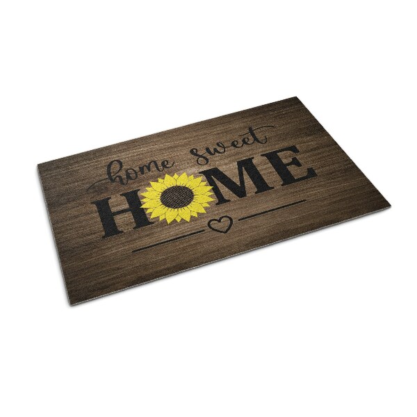 Deurmat voor buiten Zonnebloem op hout