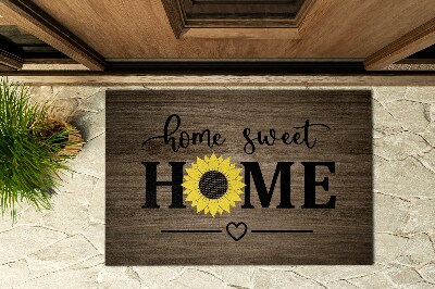 Deurmat voor buiten Zonnebloem op hout