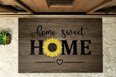 Deurmat voor buiten Zonnebloem op hout