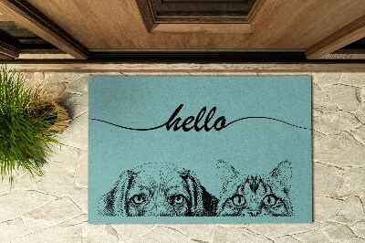 Buiten deurmat Hallo Hond en Kat