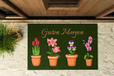 Buiten deurmat Bloemen in een pot