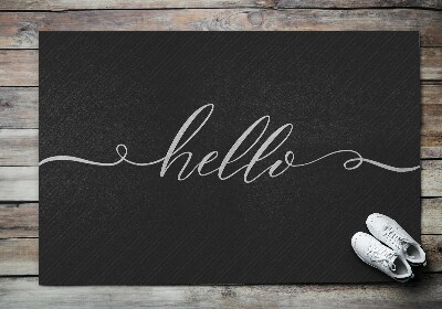 Deurmat voor buiten Hallo Inscriptie