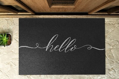 Deurmat voor buiten Hallo Inscriptie