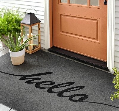 Buiten deurmat Hallo op beton
