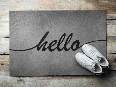 Buiten deurmat Hallo op beton