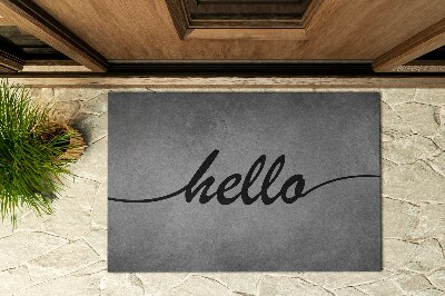 Buiten deurmat Hallo op beton