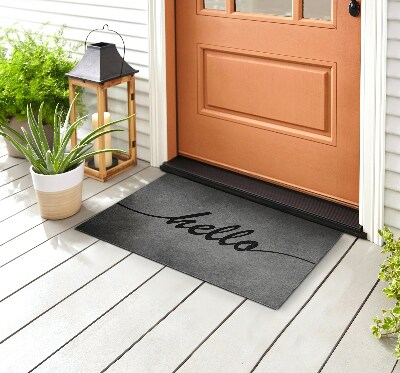 Buiten deurmat Hallo op beton