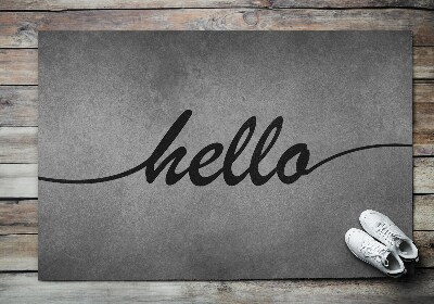 Buiten deurmat Hallo op beton