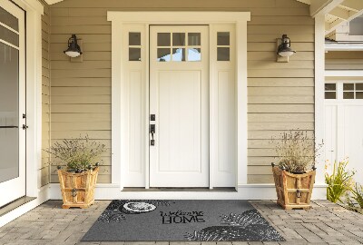 Deurmat voor buiten Welkom thuis tropisch